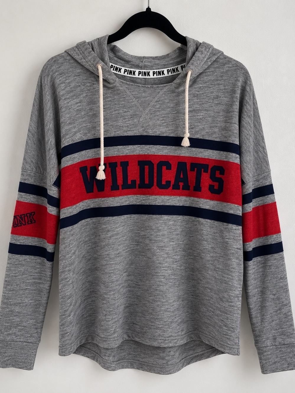 PINK Victoria’s Secret Wildcats Gray Red Navy Varsity Hoodie Pullover Women’s S